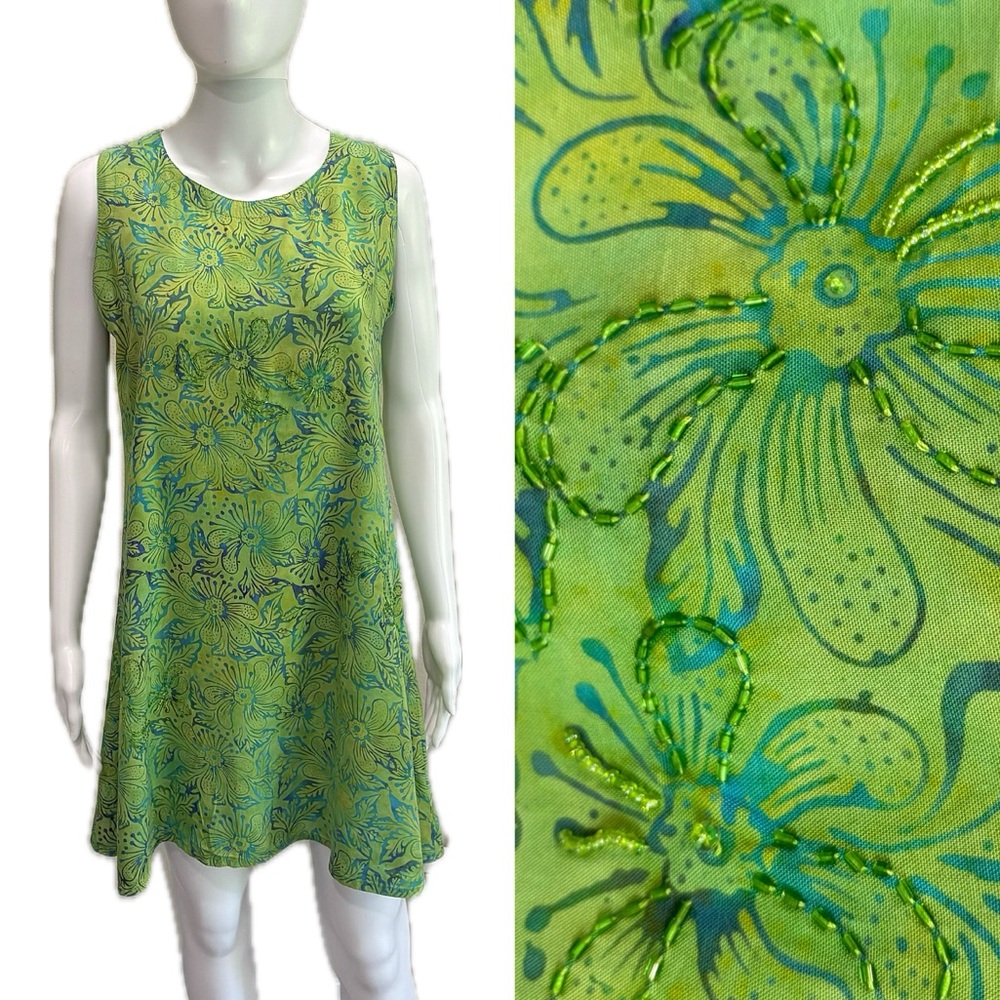 Floral Green Mini Dress